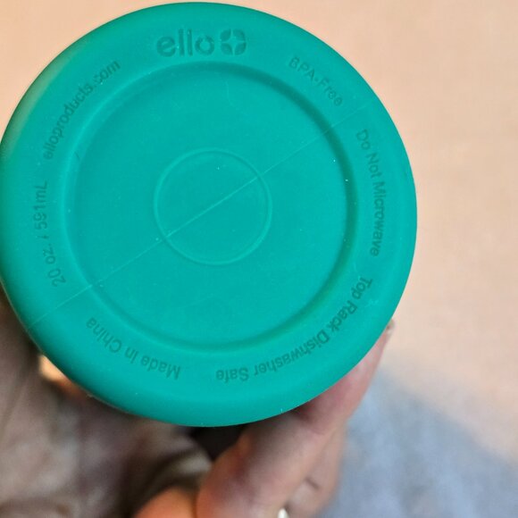 Ello Syndicate Glass Water Bottle Green 20-ounce Reusable Drink Flip Top Lid GUC - Picture 12 of 12